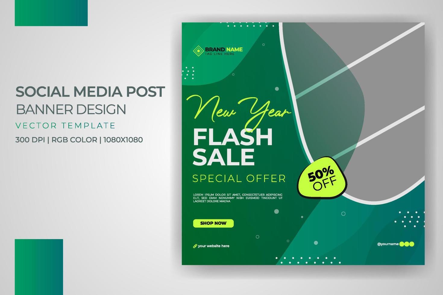 banner de venta de año nuevo moda para bebés venta flash diseño de plantilla de vector de publicación de redes sociales