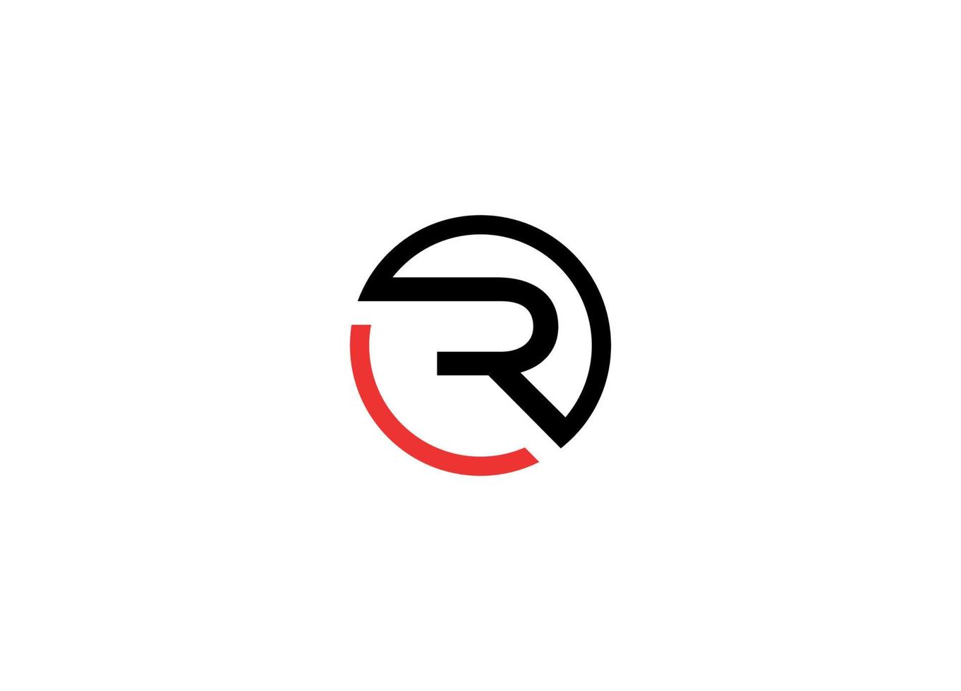 Plantilla de icono de vector de diseño de logotipo creativo moderno inicial rc