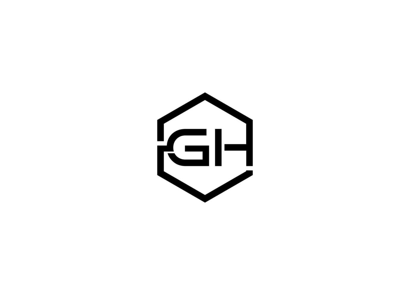 gh plantilla de icono de vector de diseño de logotipo creativo moderno inicial