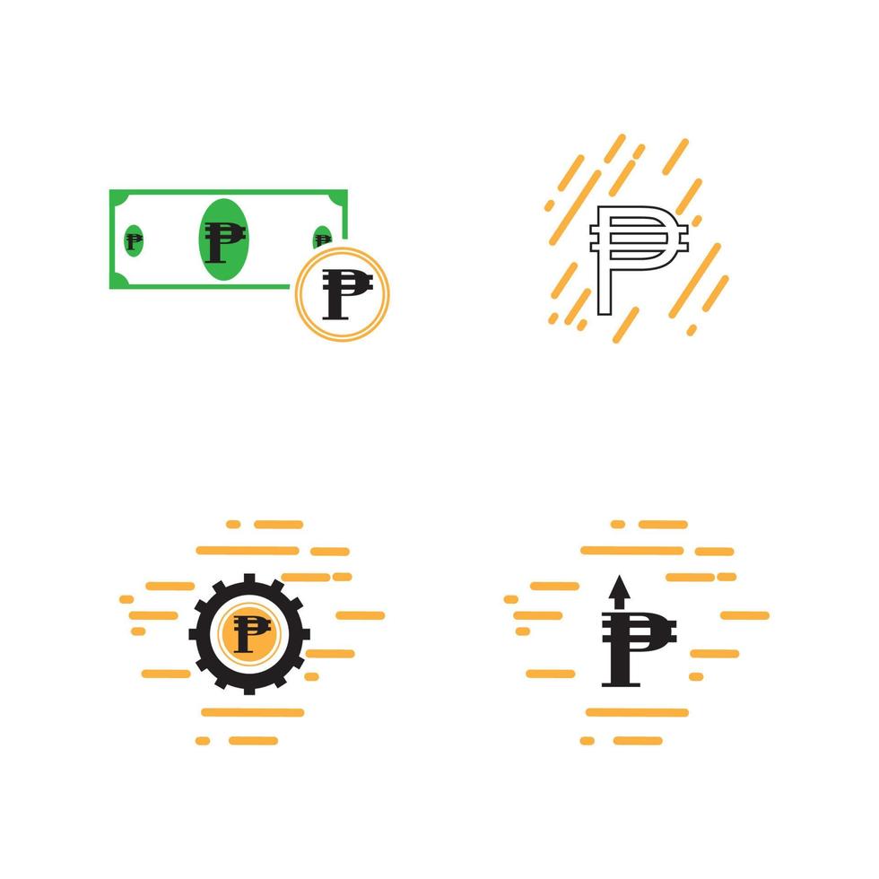 Filipinas símbolo de moneda bancaria, icono de vector de peso