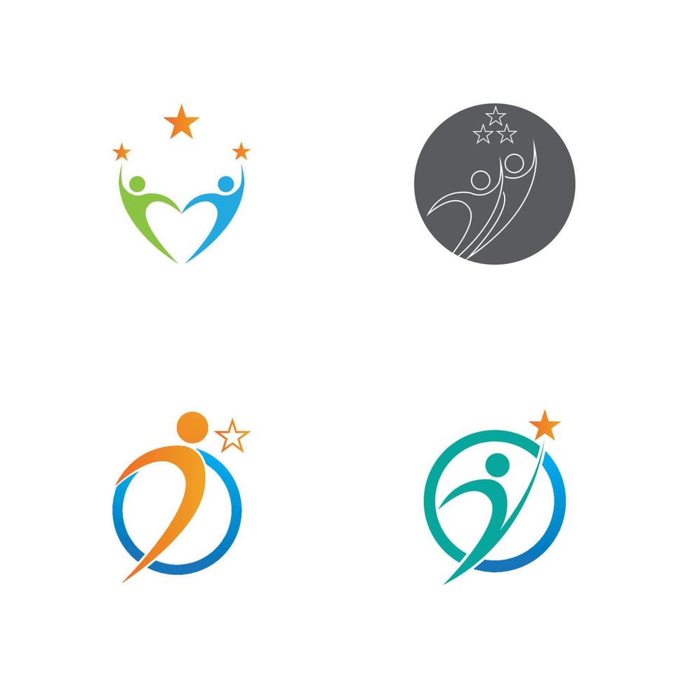 people care success health life logo template icons Community people care logo and symbols template family care love logo and symbols vector