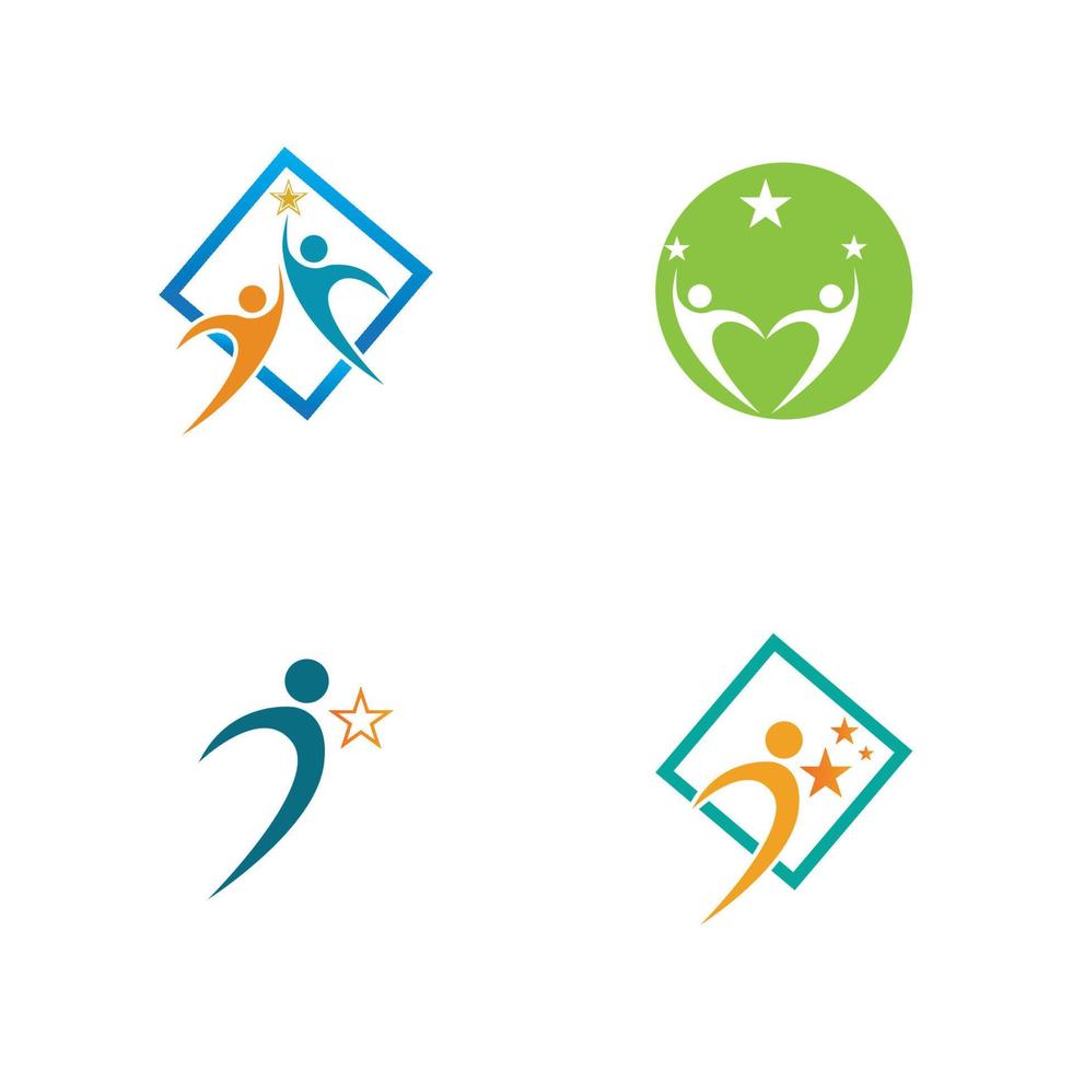 people care success health life logo template icons Community people care logo and symbols template family care love logo and symbols vector