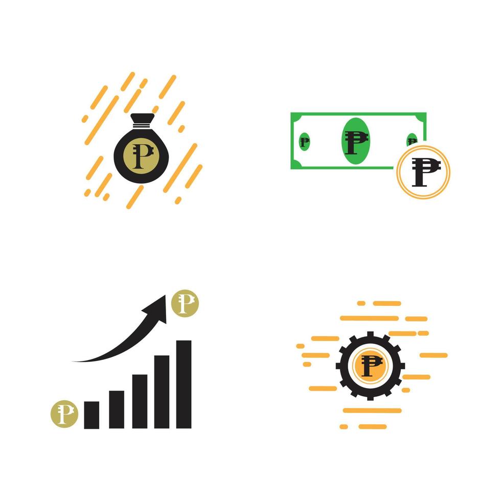 Filipinas símbolo de moneda bancaria, icono de vector de peso