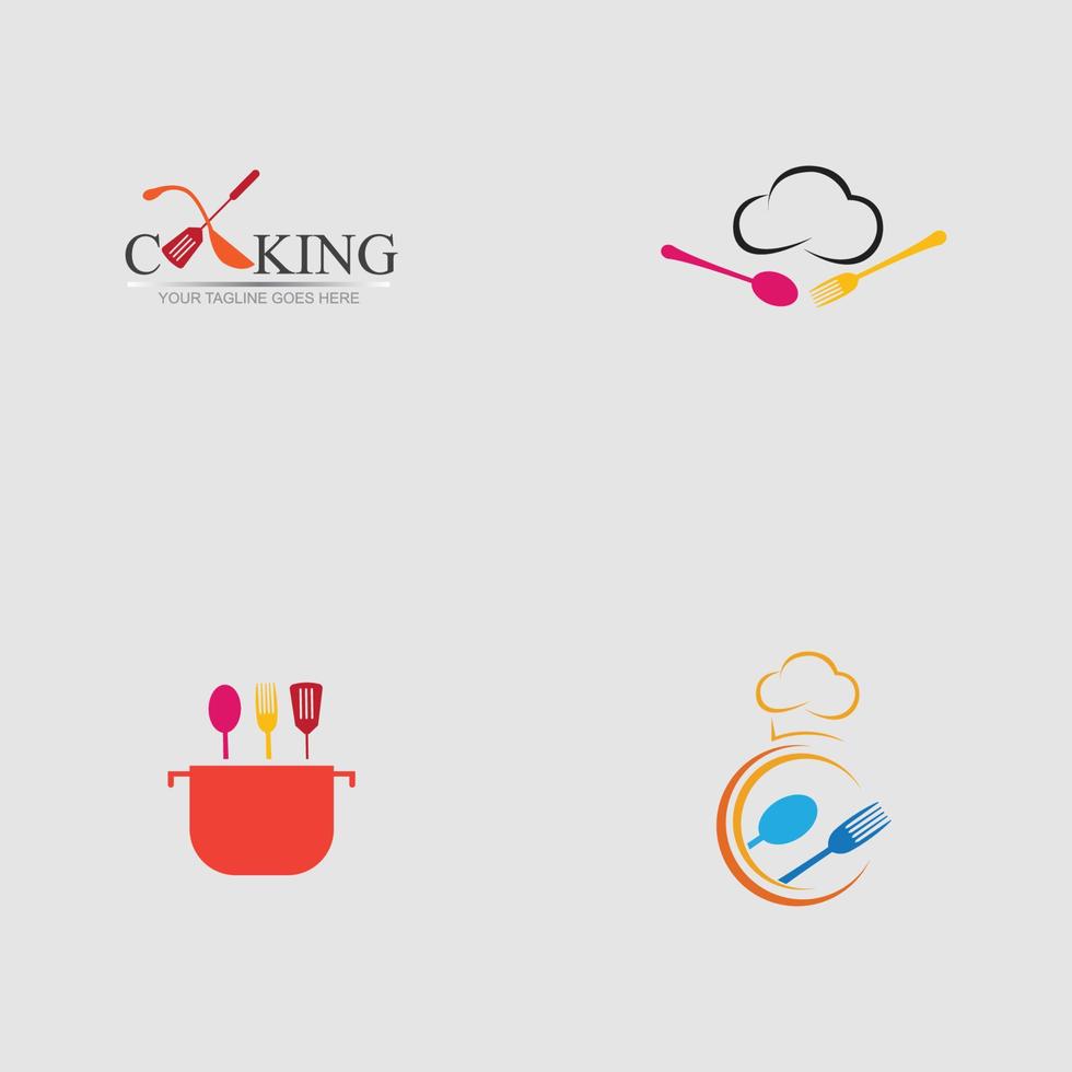 plantilla de diseño de ilustración de símbolo de logotipo de cocina vector