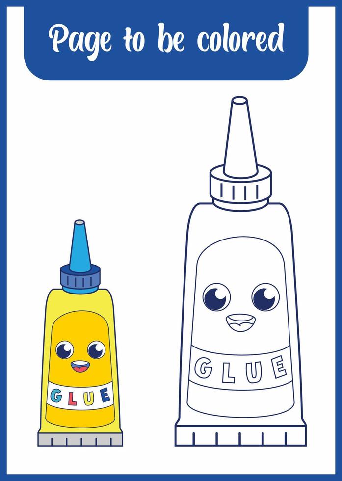 coloring book for kid. coloring cute glue.Print vector