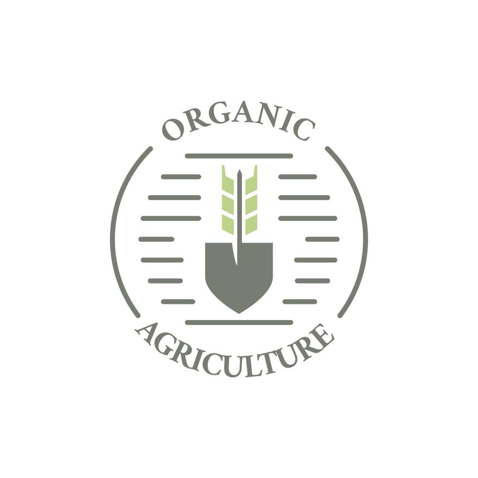 logotipo de la granja de agricultura orgánica vector