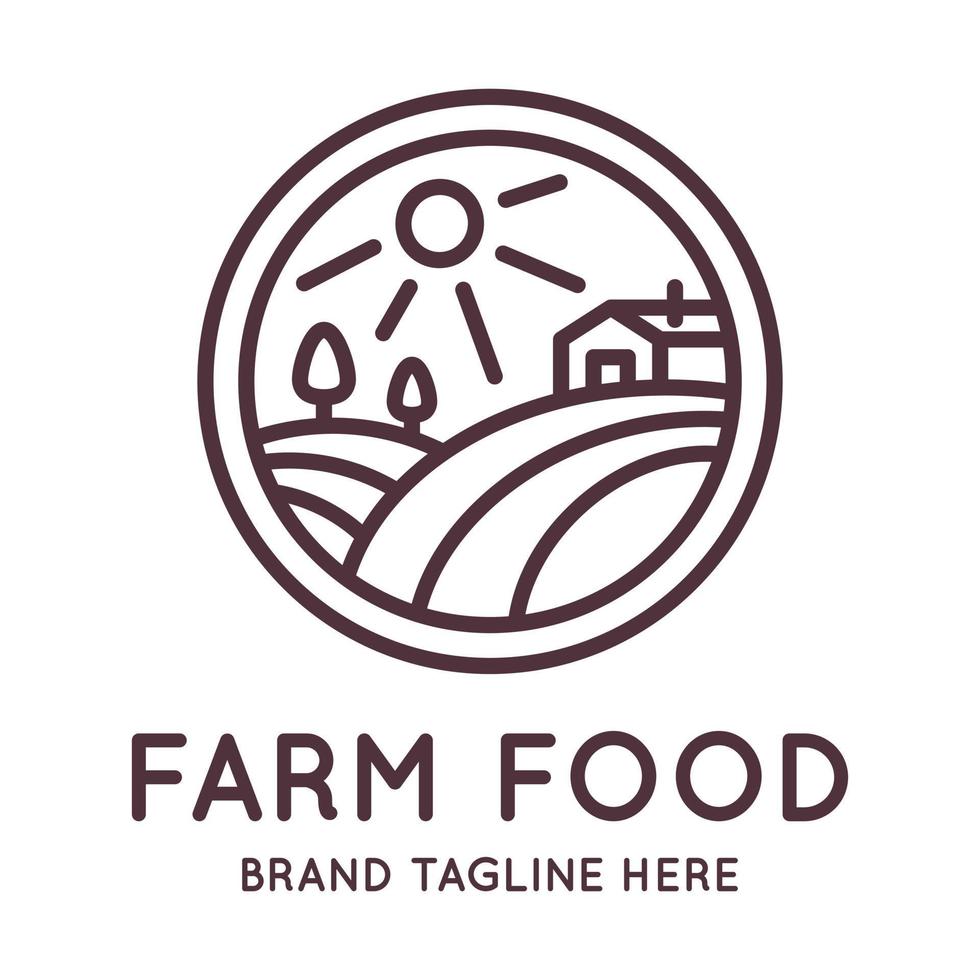 logotipo de granja y agricultura orgánica vector