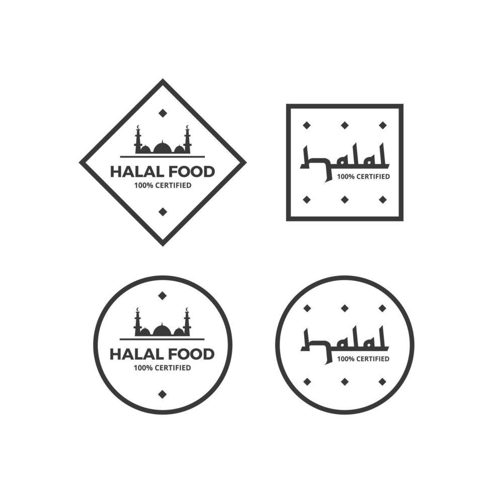 etiqueta de comida halal, firmar, símbolo vector