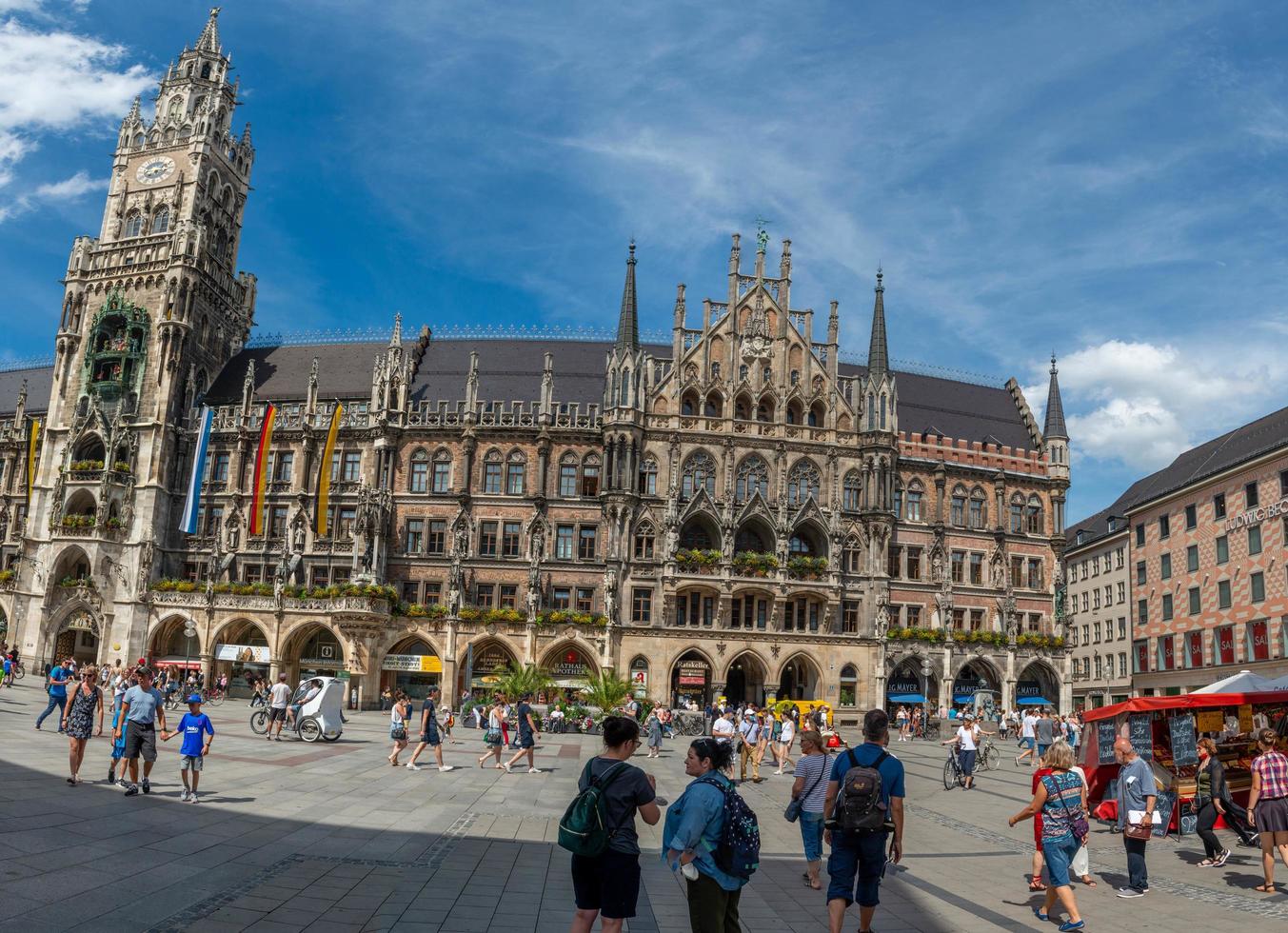 Munich Germany 2020 Marienplatz, Mary's Square, is the very center of Munich photo