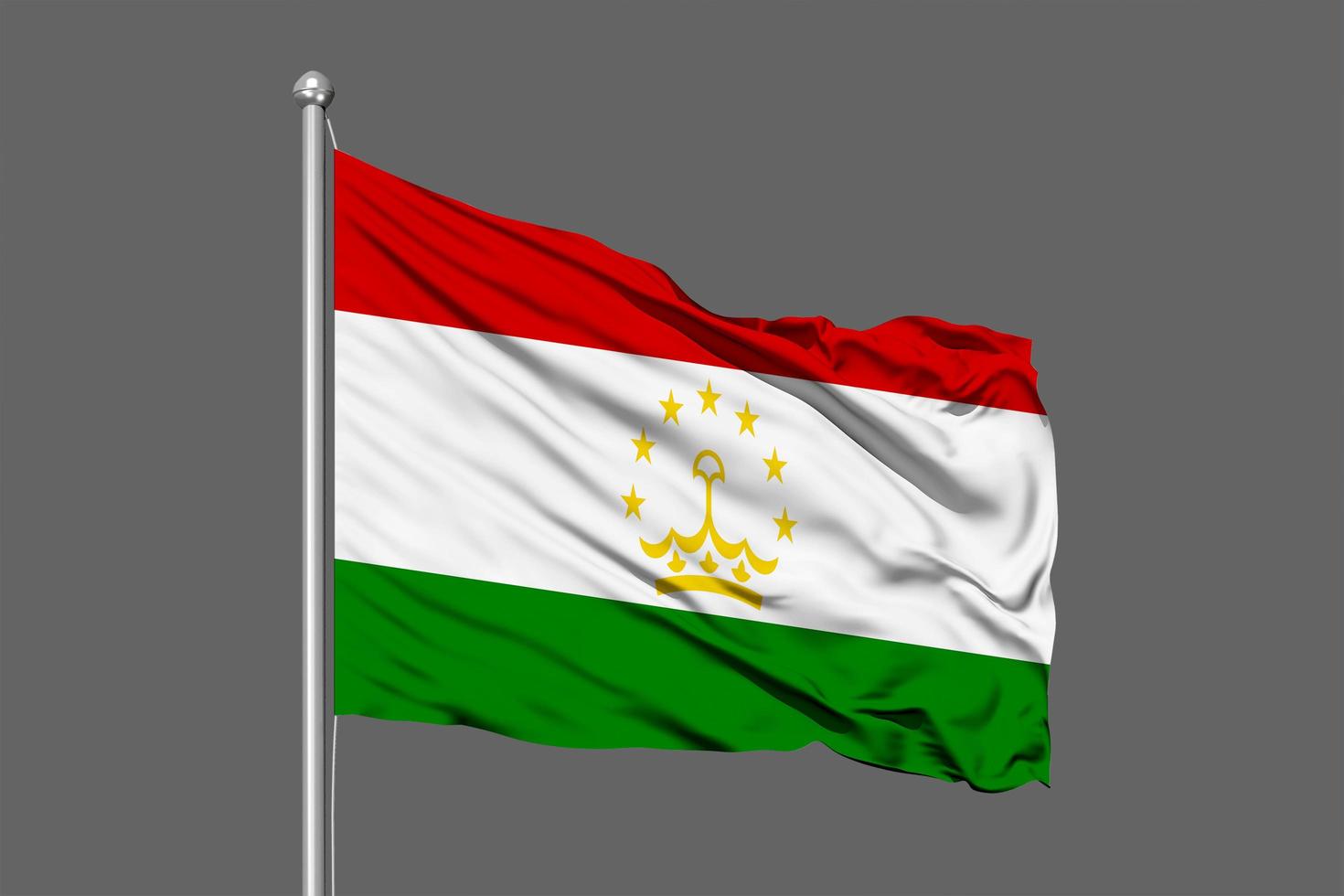 Tajikistan Waving Flag Illustration on Grey Background photo