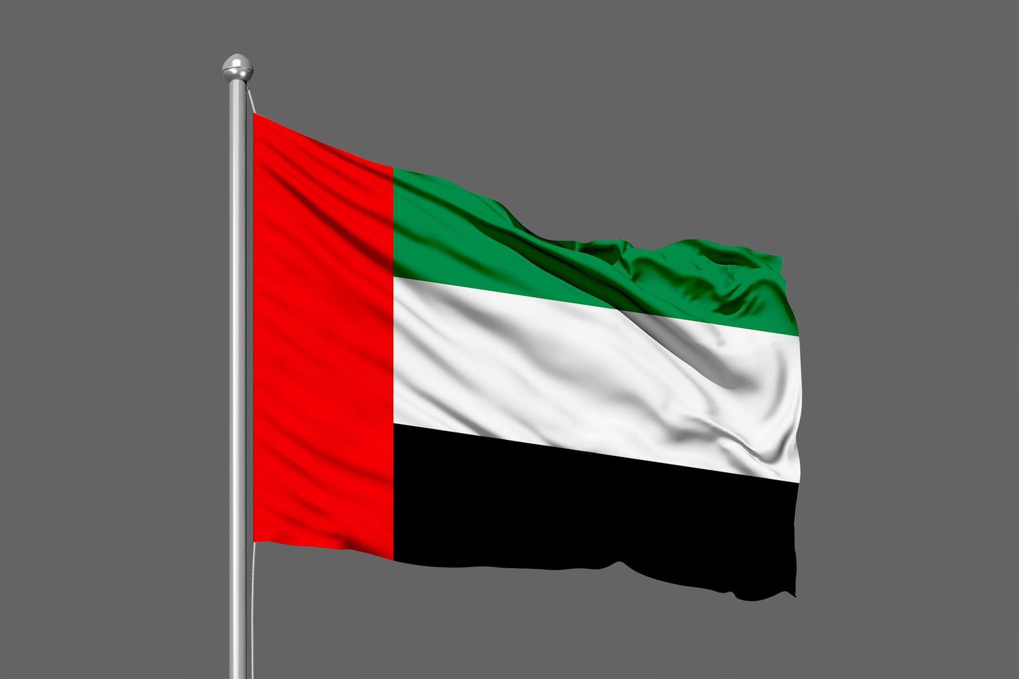 United Arab Emirates Waving Flag Illustration on Grey Background photo