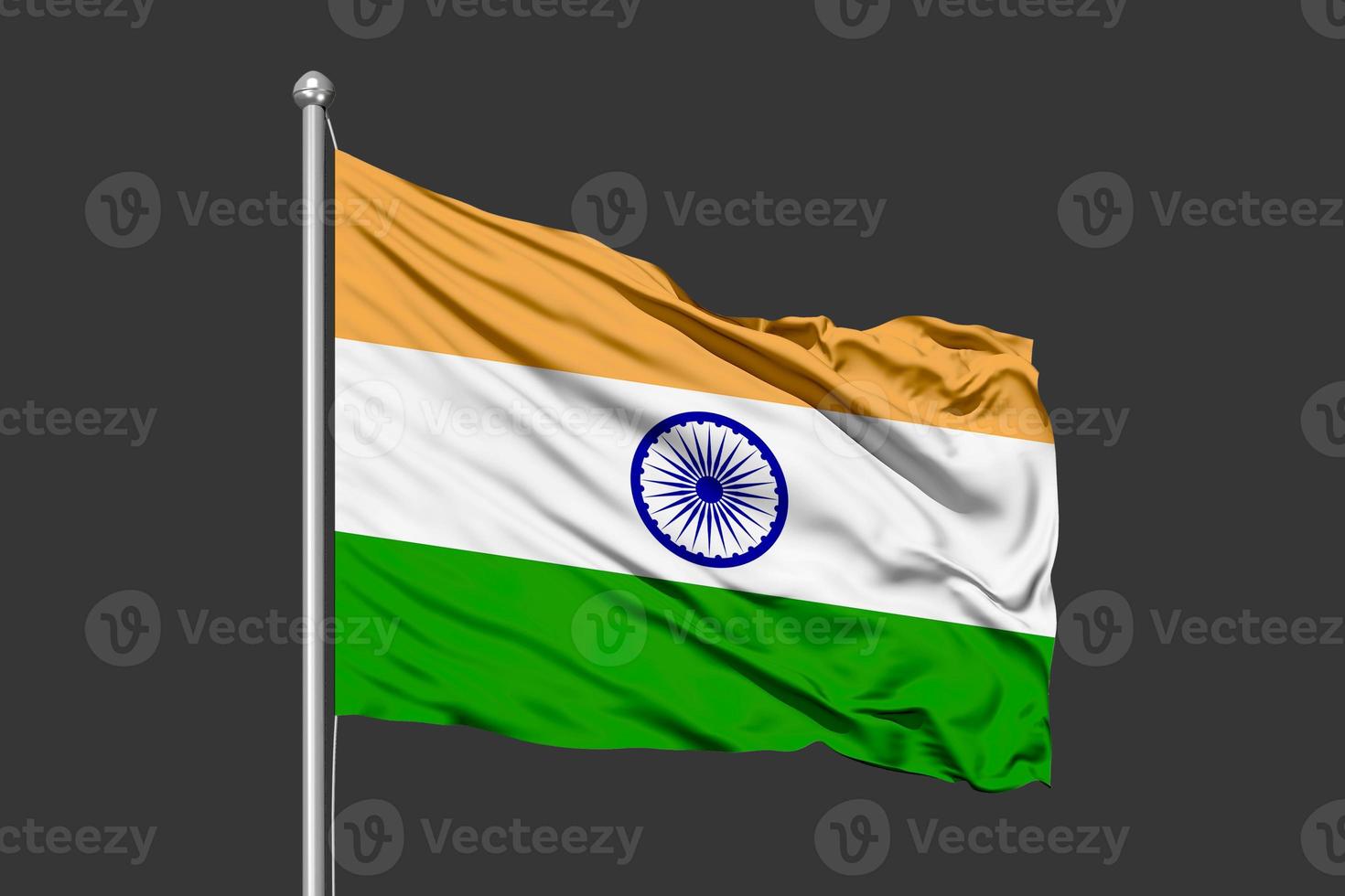 India ondeando la bandera ilustración sobre fondo gris foto