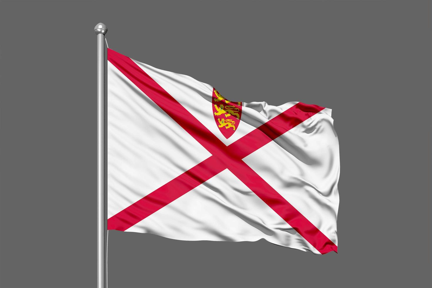 Jersey Waving Flag Illustration on Grey Background photo