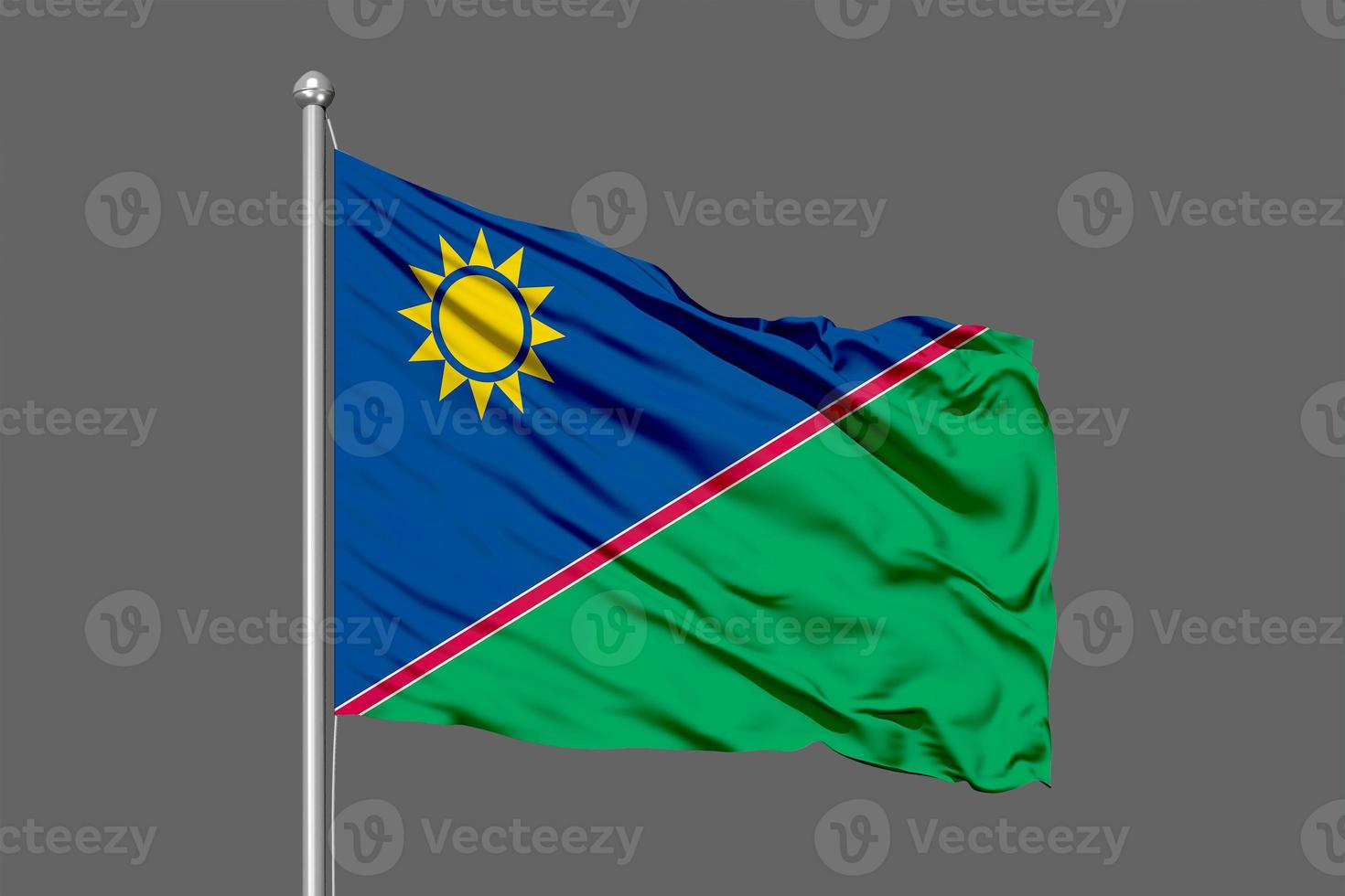 Namibia Waving Flag Illustration on Grey Background photo