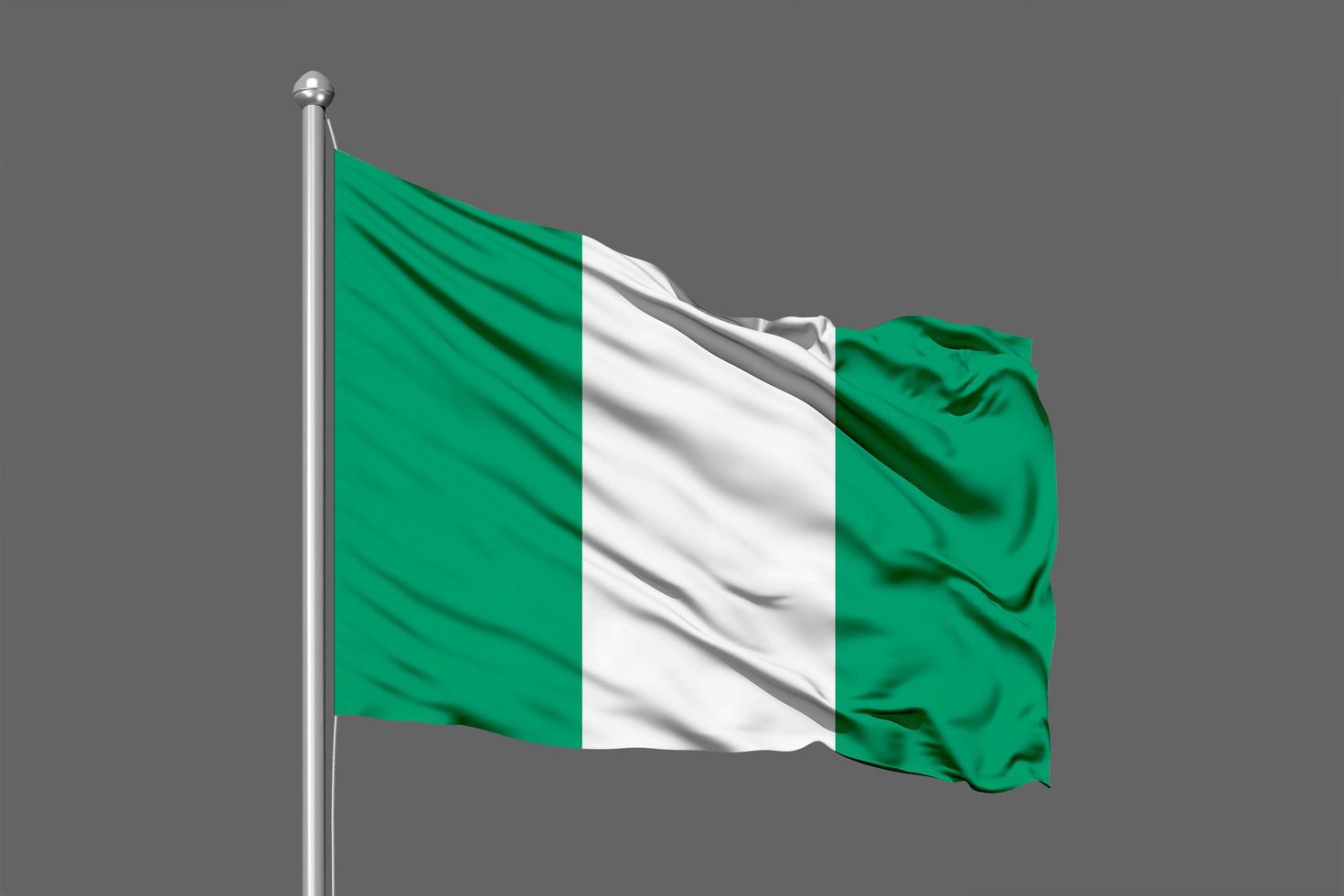 Nigeria Waving Flag Illustration on Grey Background photo