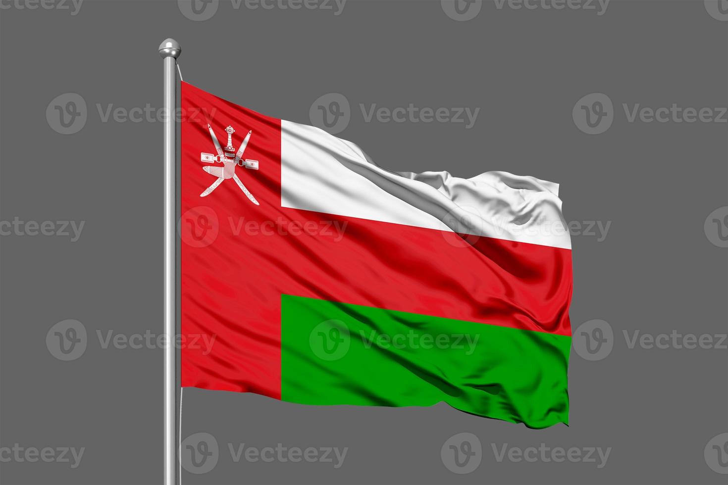Oman Waving Flag Illustration on Grey Background photo