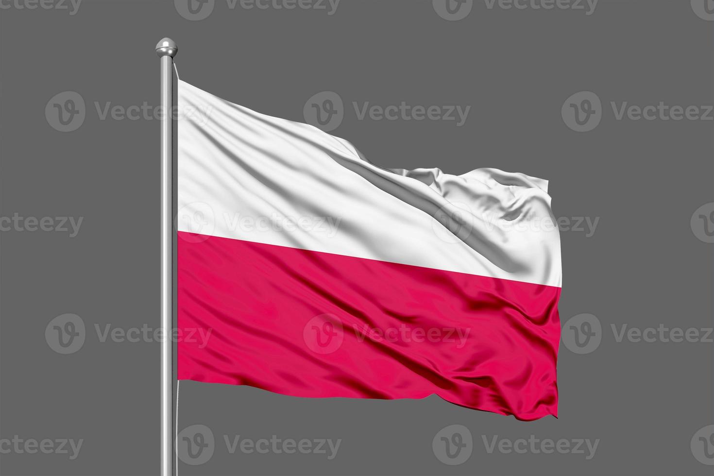 Poland Waving Flag Illustration on Grey Background photo