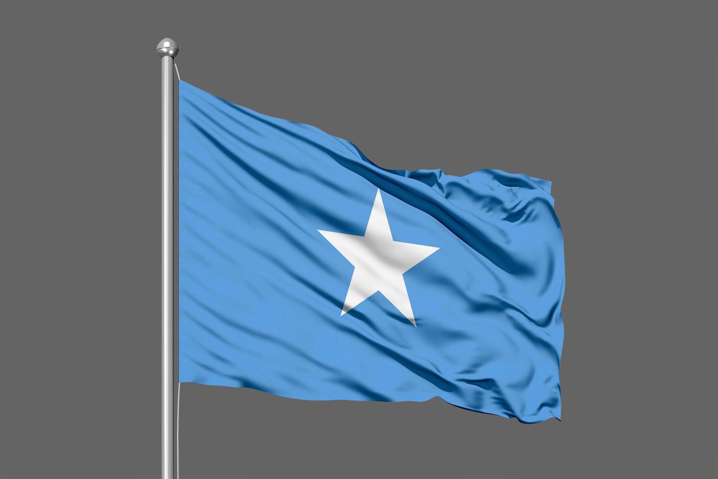 Somalia Waving Flag Illustration on Grey Background photo