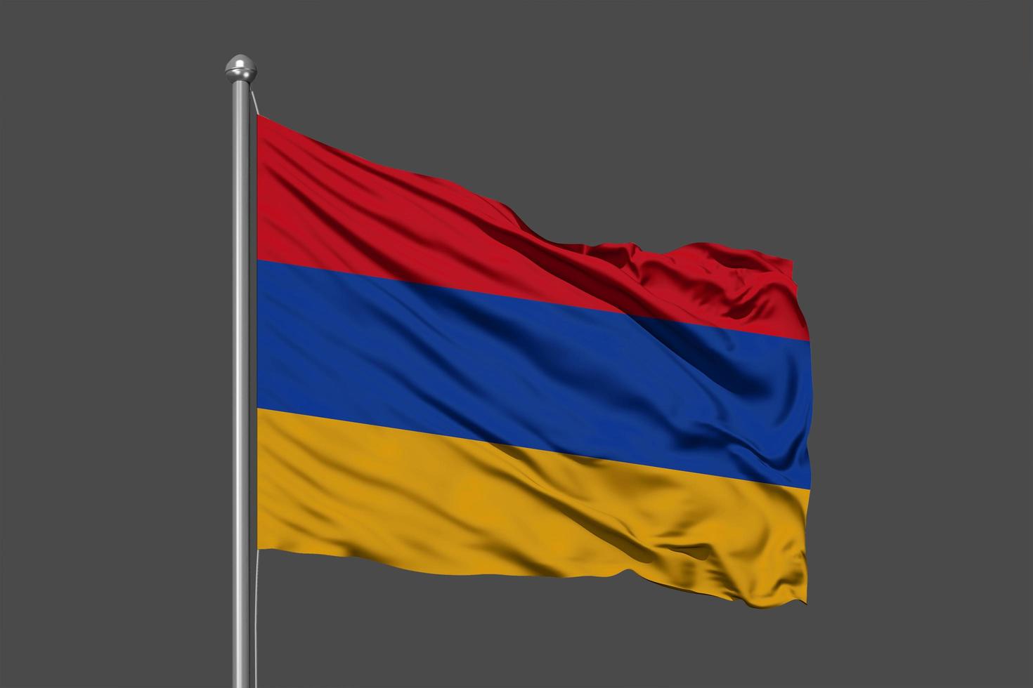 Armenia ondeando la bandera ilustración sobre fondo gris foto