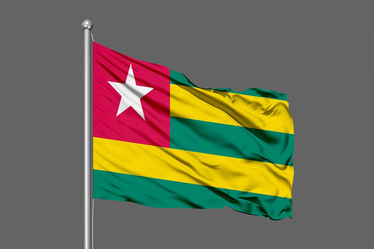Togo Waving Flag Illustration on Grey Background photo