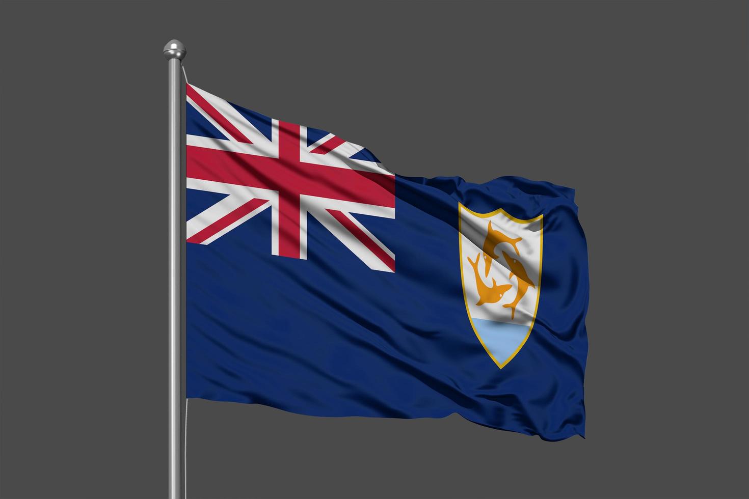 Anguilla Waving Flag Illustration on Grey Background photo