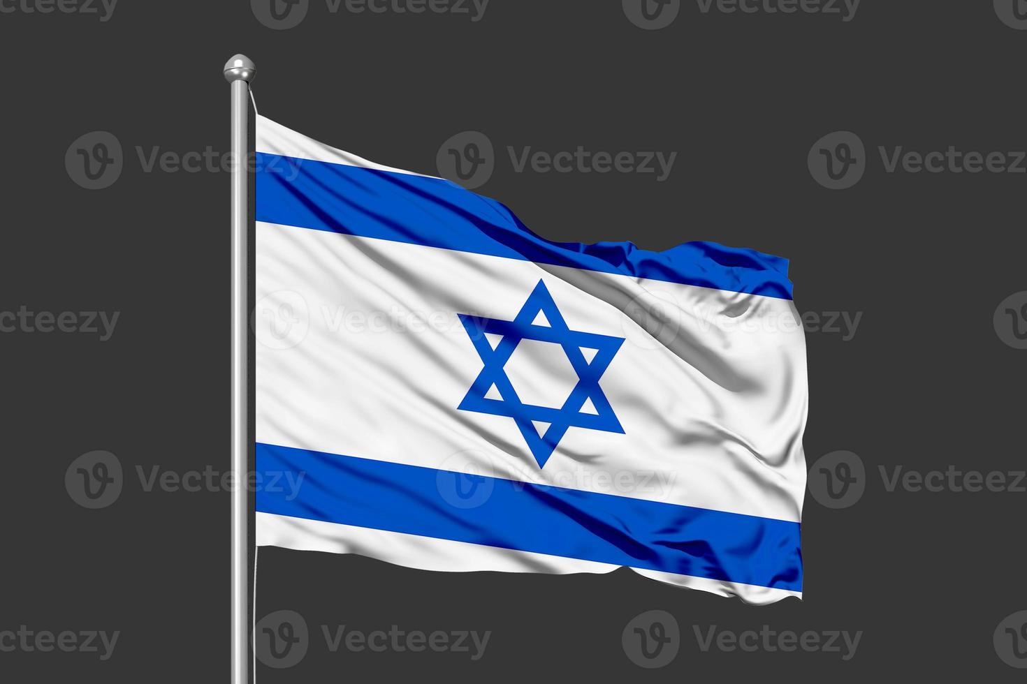 Israel Waving Flag Illustration on Grey Background photo