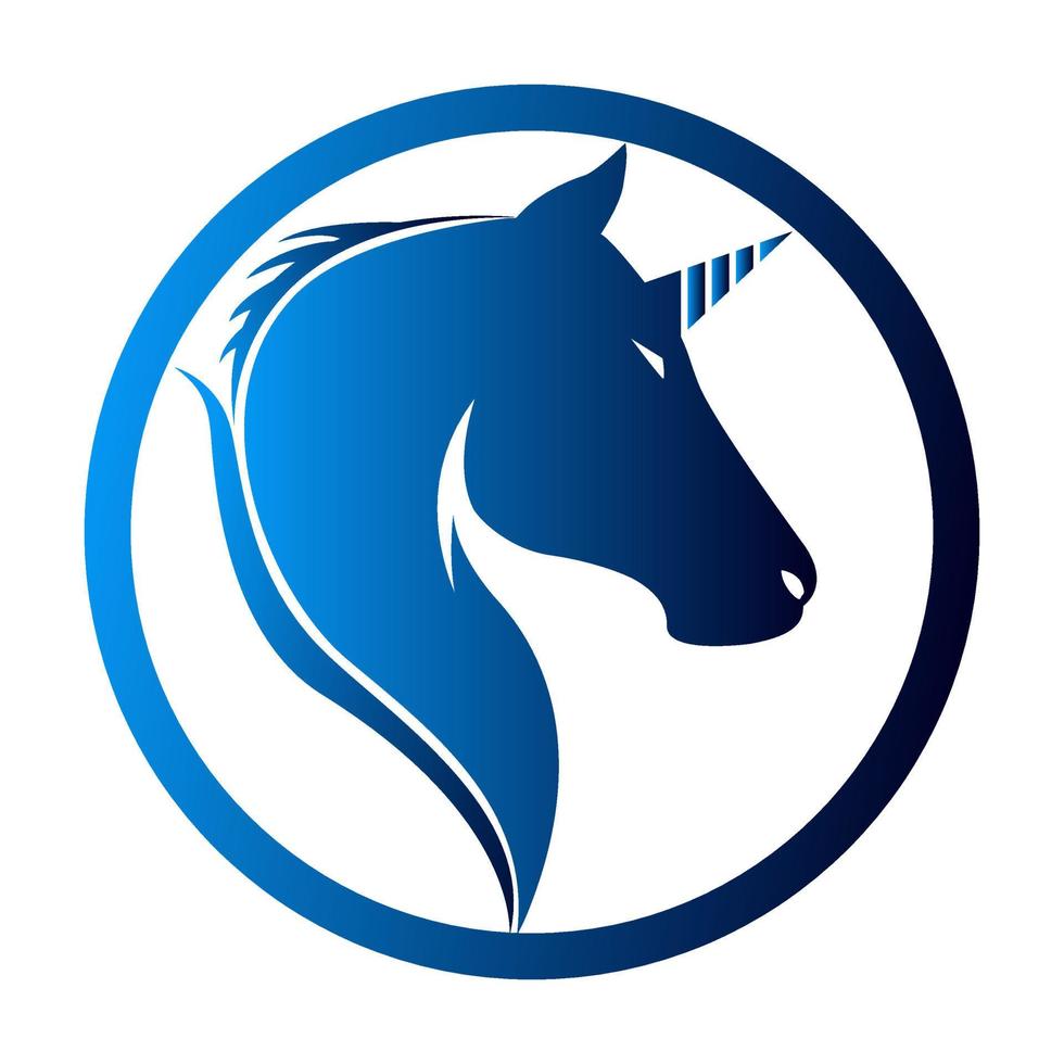 unicornio vectorial con círculo degradado, perfecto para iconos, logotipos y más vector