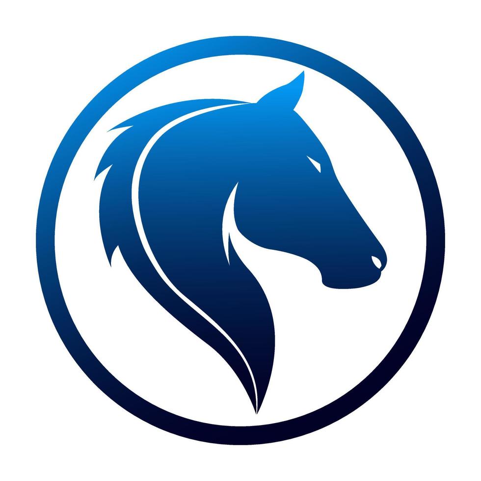 vector gradation horse with gradient circle, perfect for icons, logos and more