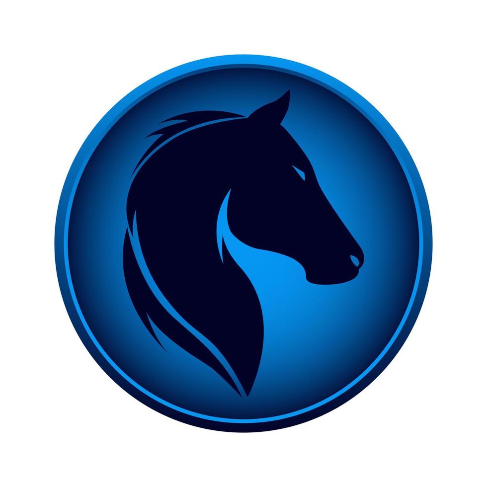 vector black horse with gradient circle, perfect for icons, logos and more