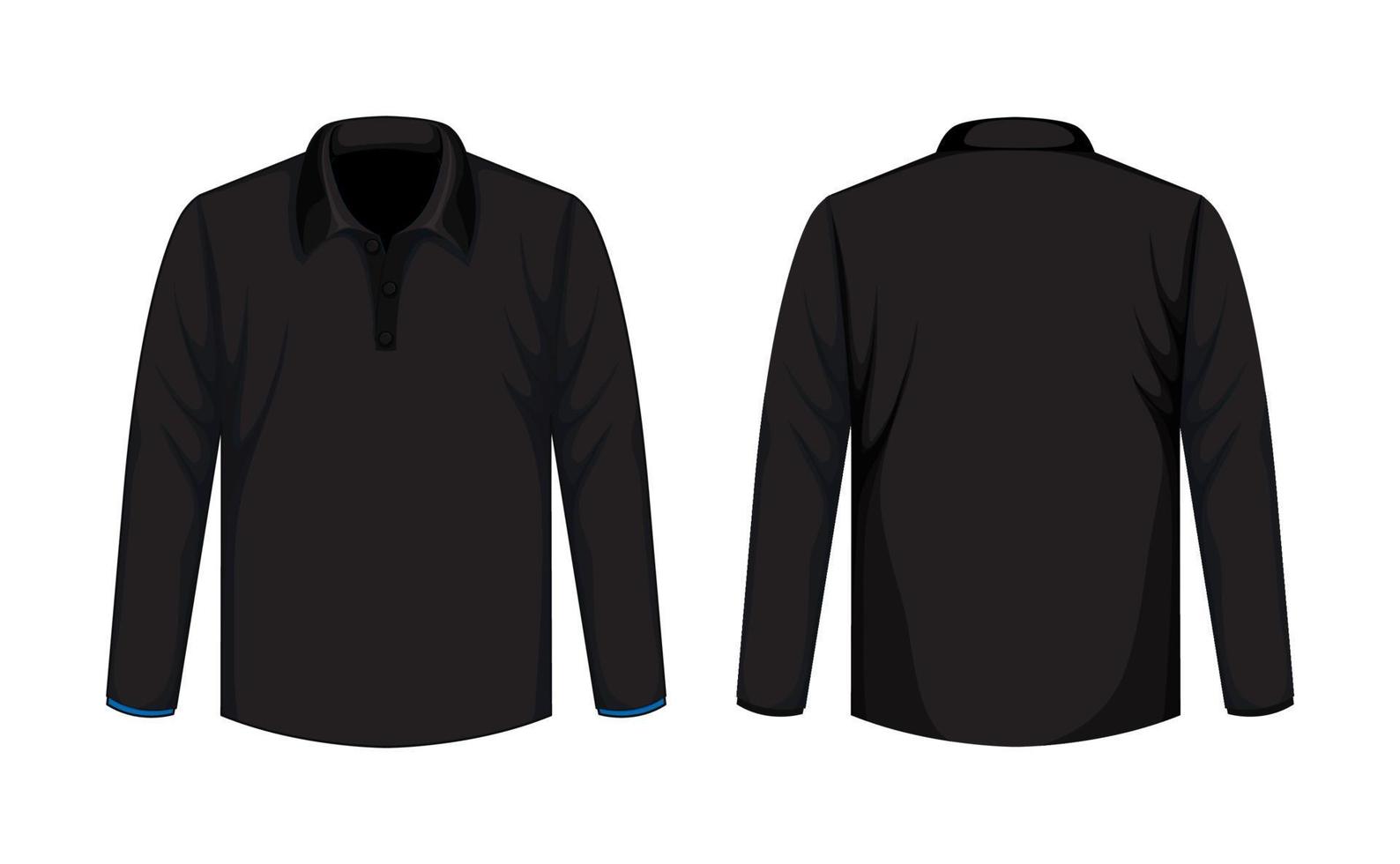 black shirt front side and back side mock up vector