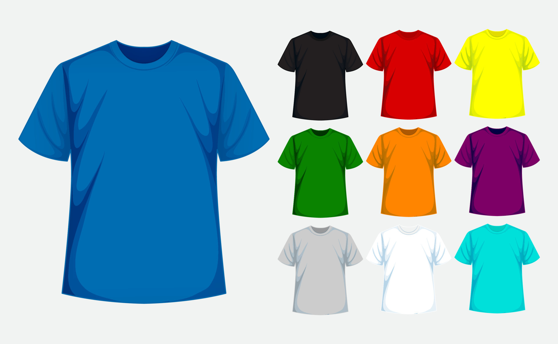 t-shirt with various color set collection 4885234 Vector Art at Vecteezy