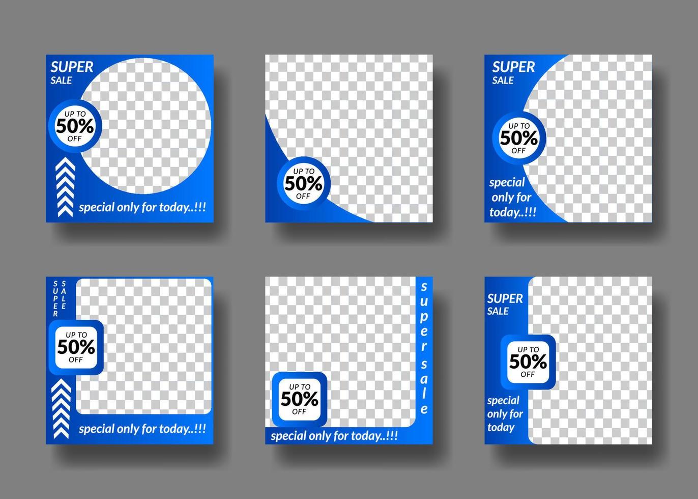 set of editable square banner templates. for social media posts, promotions, digital marketing. elegant color vector