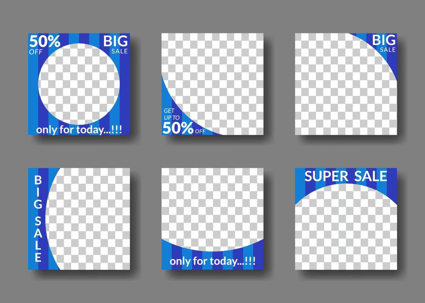 set of editable square banner templates. for social media posts, promotions, digital marketing. simple and unique vector