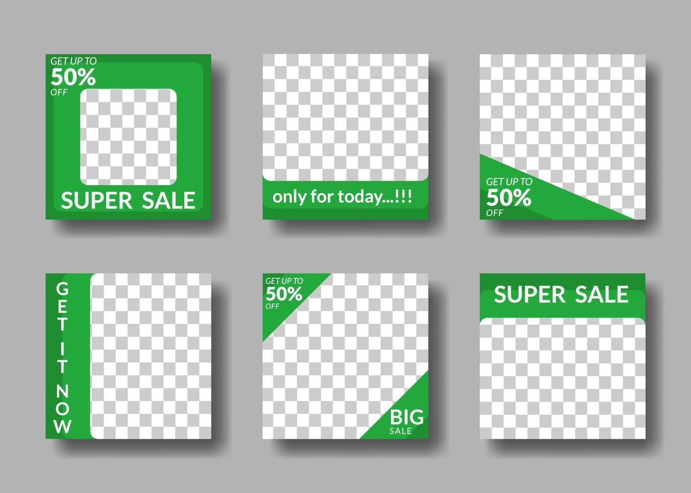 set of editable square banner templates. for social media posts, promotions, digital marketing vector