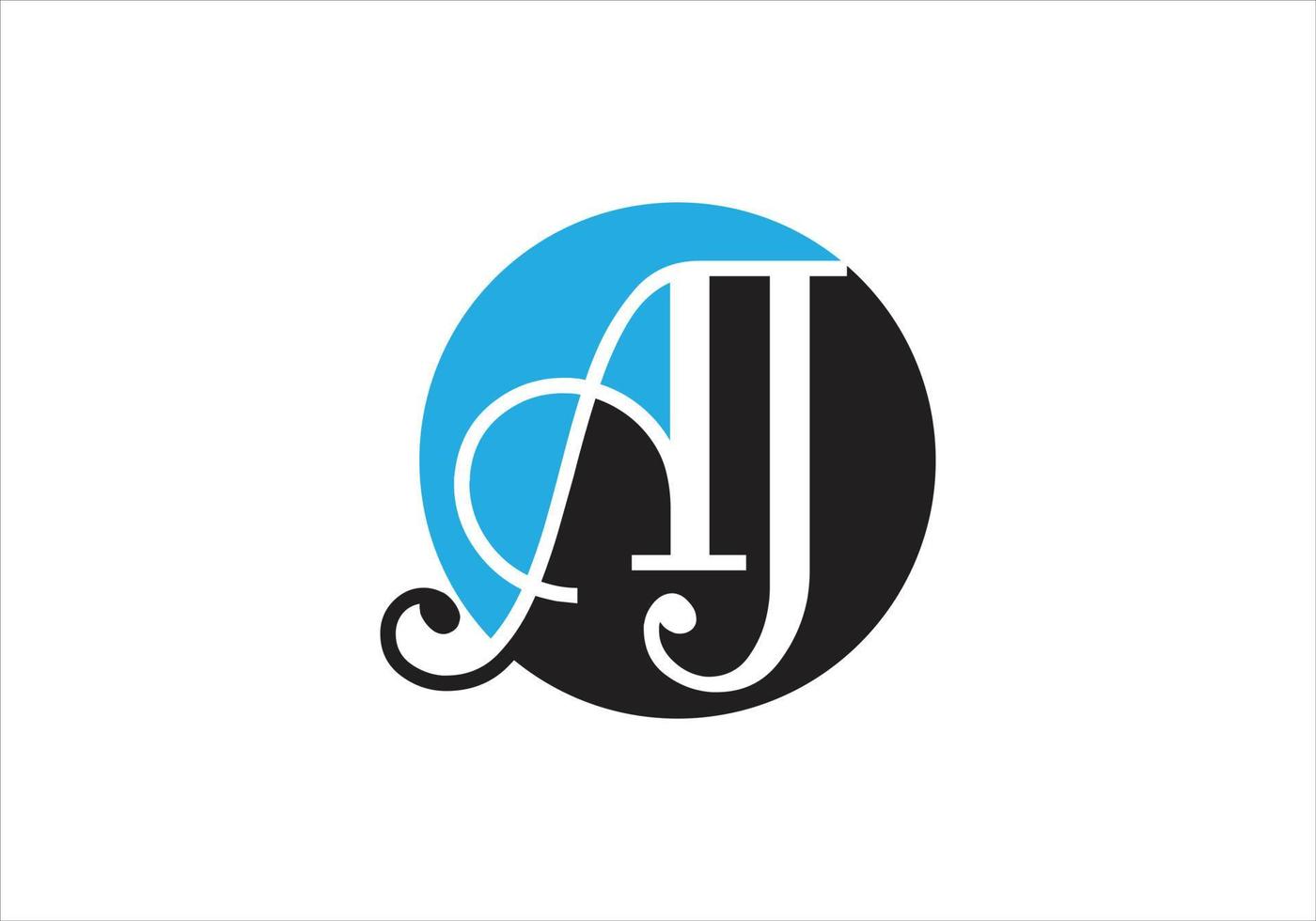 this is a creative AJ letter  icon design vector