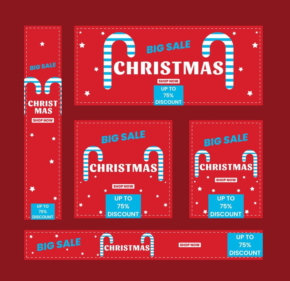 Set banner Christmas flat design template illustration vector