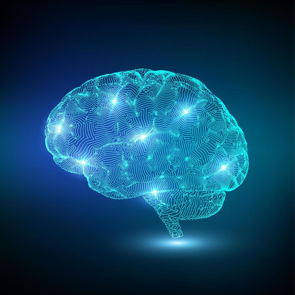 Brain. Human brain research. 3D Science and Technology concept. Neural  network. IQ testing, artificial intelligence virtual emulation science  technology. Brainstorm think idea. Vector illustration. 4885946 Vector Art  at Vecteezy