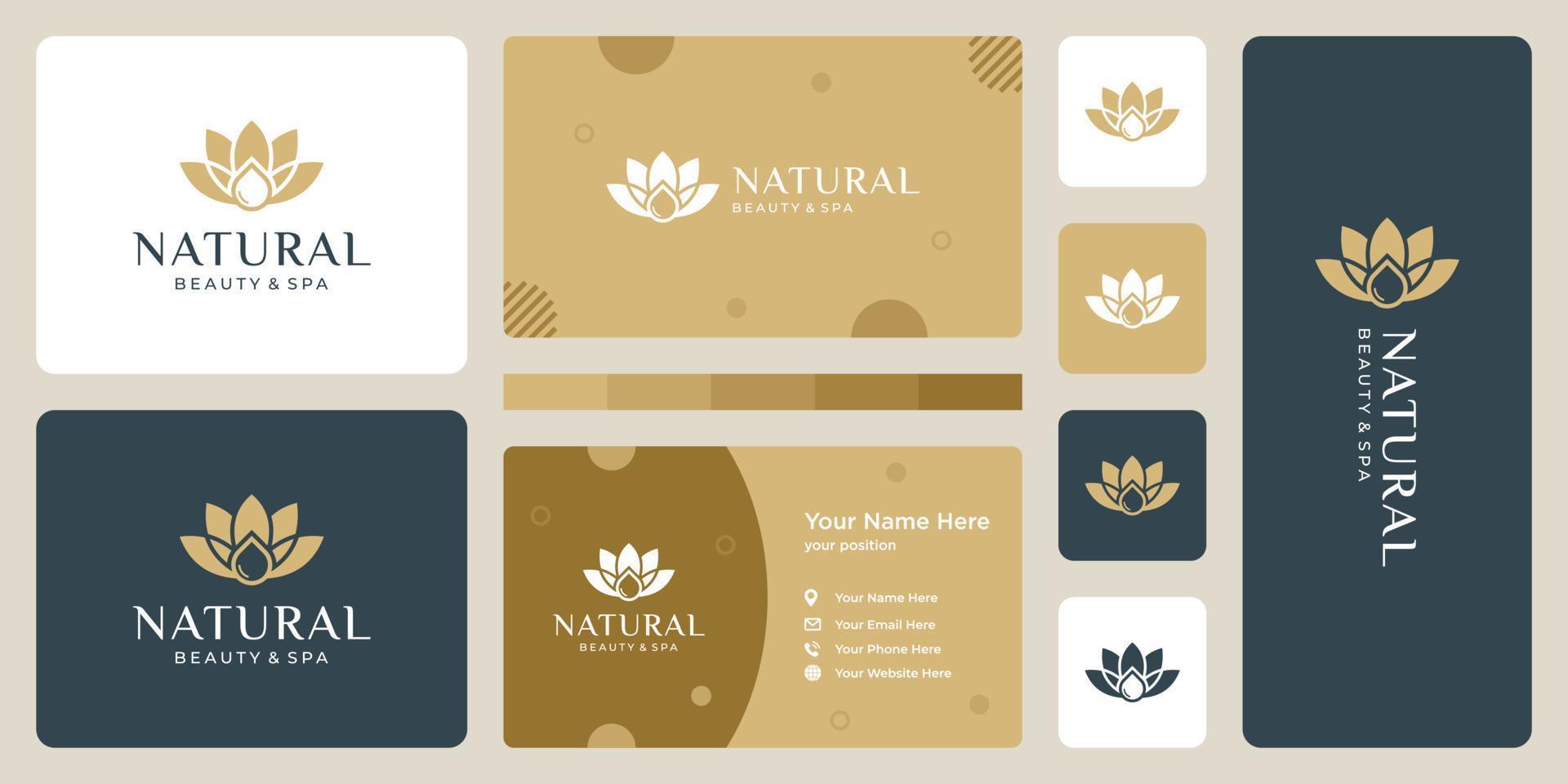Luxury logo design concept, Flower lotus logo, Beauty or spa logo template vector