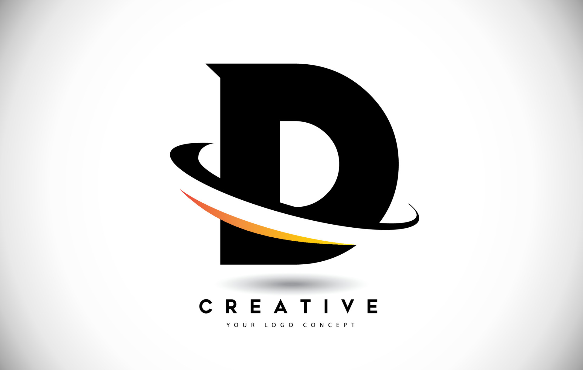Letter D Swoosh Logo With Creative Curved Swoosh Icon Vector. 4887047 ...