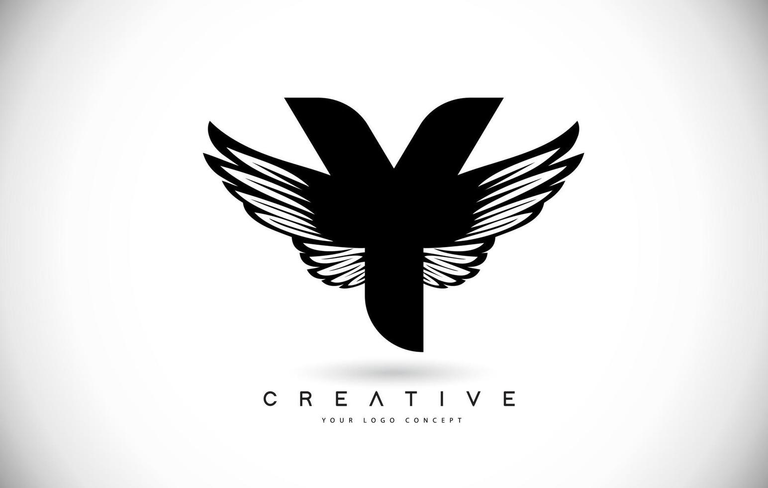 Y Letter Logo with Wings. Creative Wing Letter Y Logo icon Design
