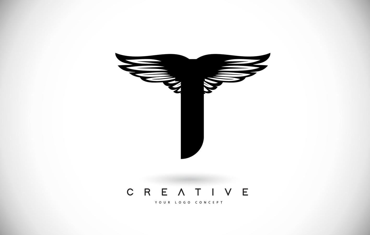 T Letter Logo with Wings. Creative Wing Letter T Logo icon Design