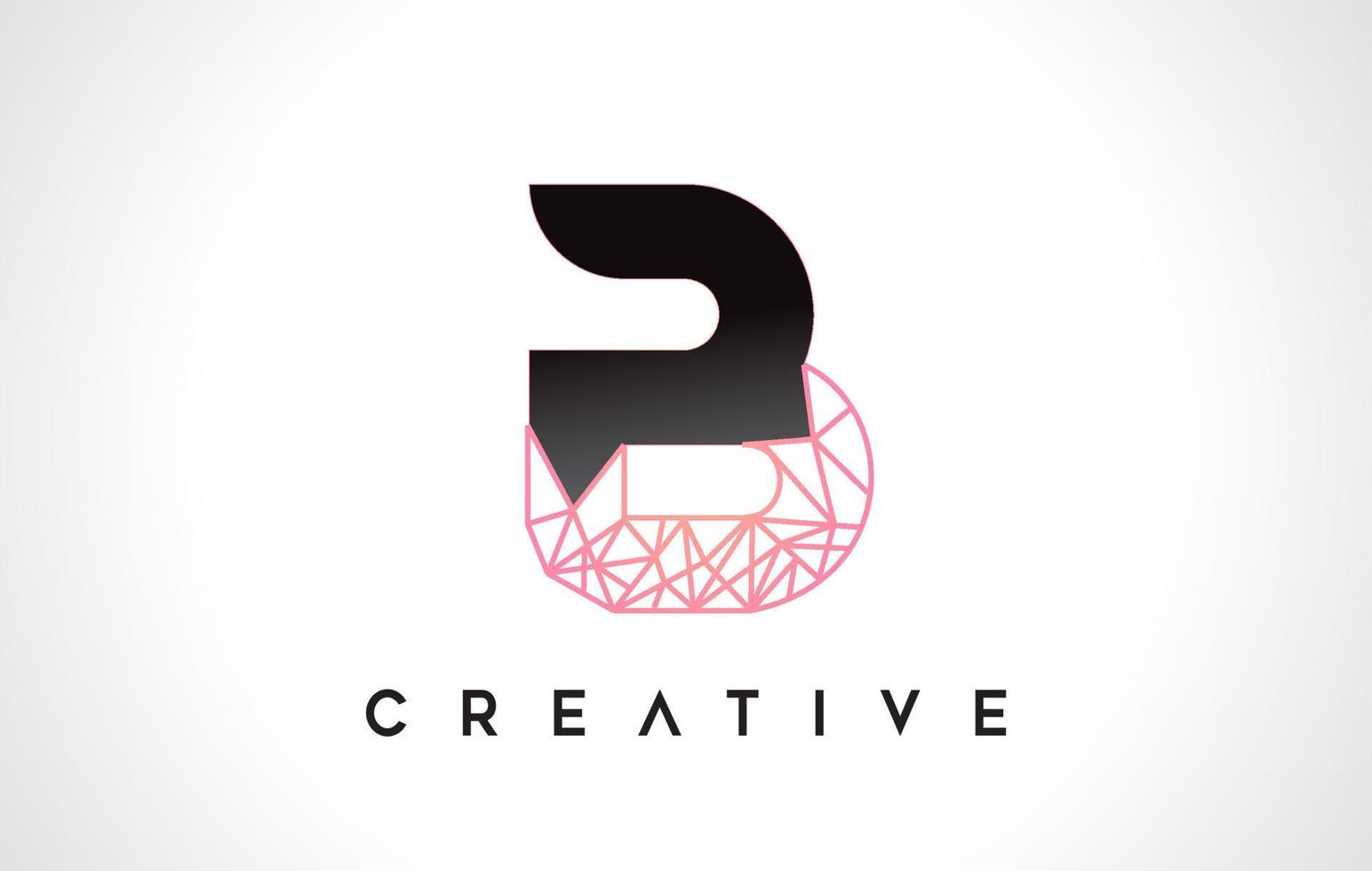 Letter B Beauty Logo. B Letter Design Vector with Origami Look Vector