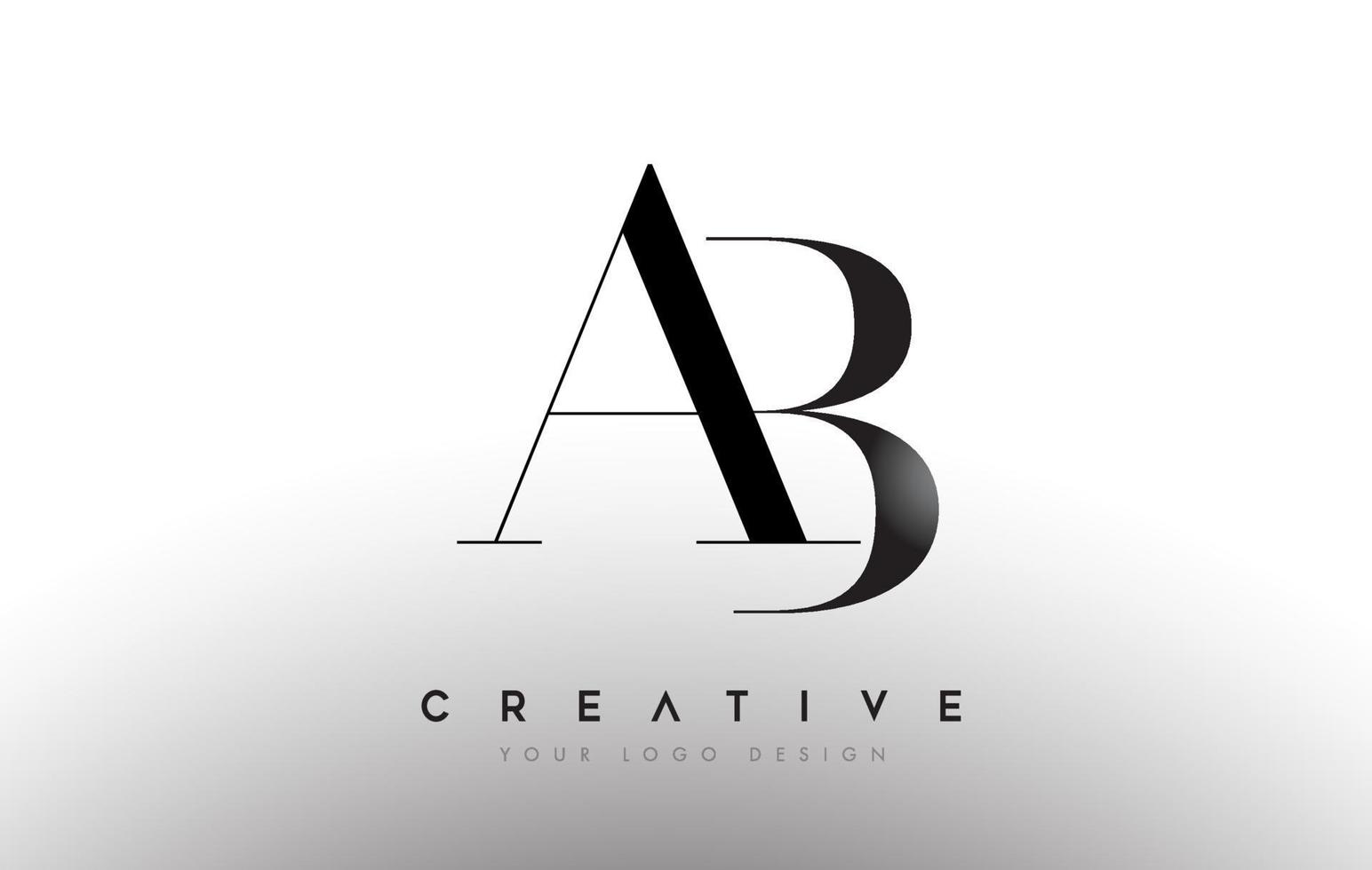 AB ab letter design logo logotype icon concept with serif font and classic elegant style look vector