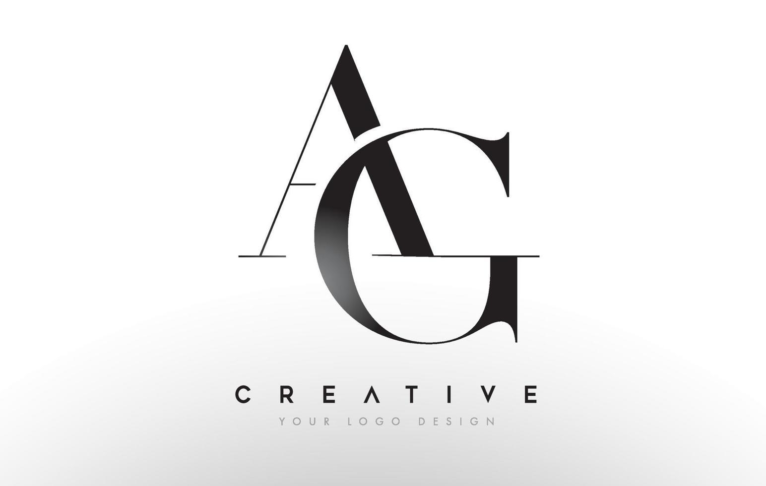 AG ag letter design logo logotype icon concept with serif font and classic elegant style look vector