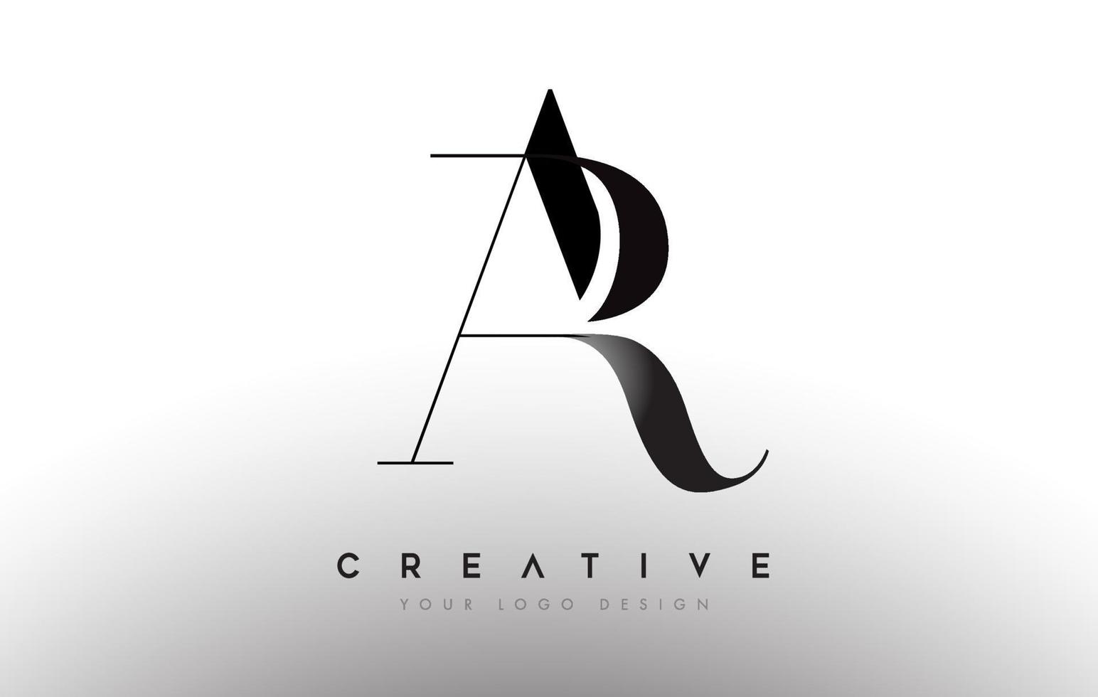 ar ar carta diseño logo logotipo icono concepto con fuente serif y estilo clásico y elegante look vector