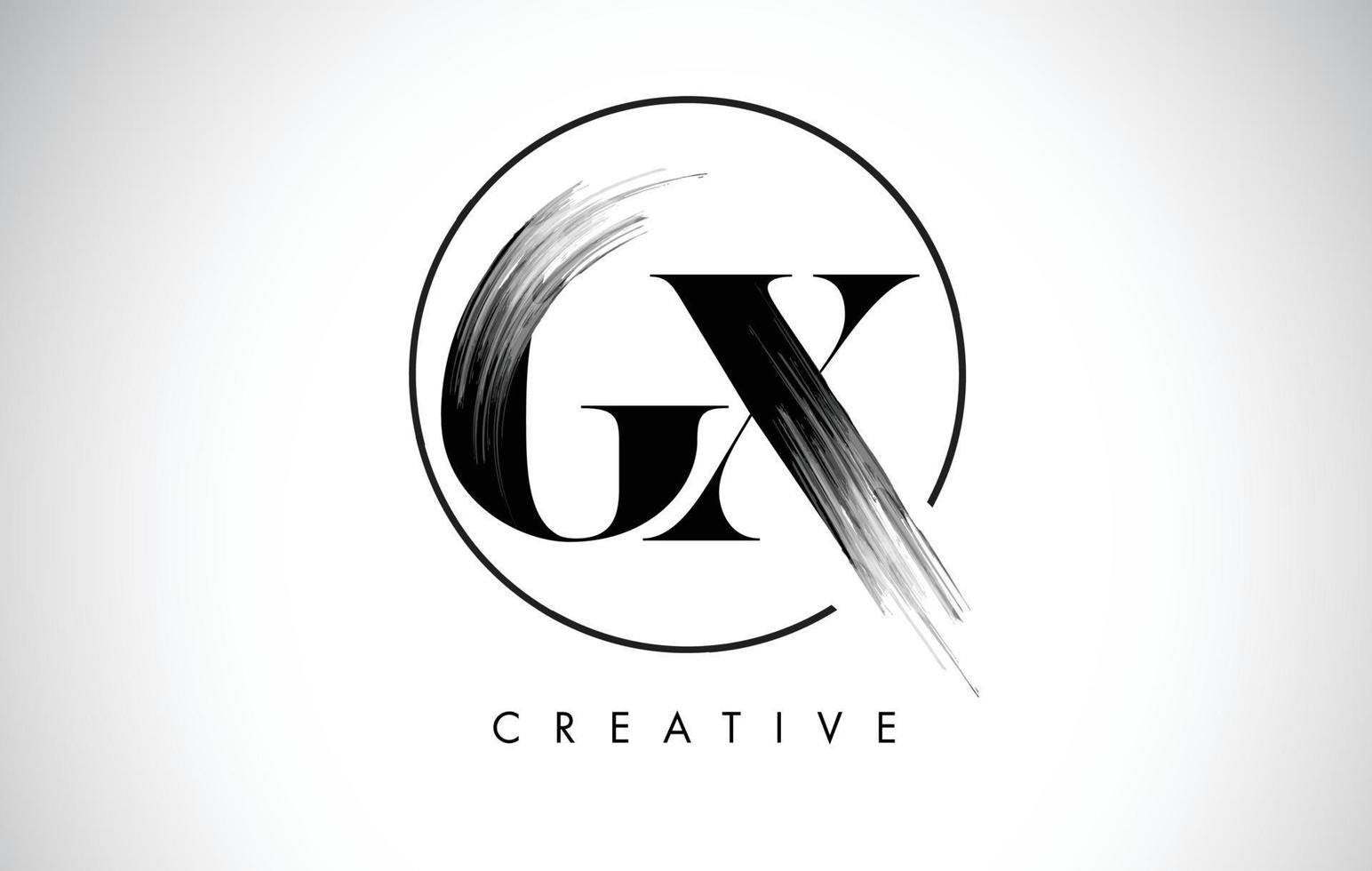 GX Brush Stroke Letter Logo Design. Black Paint Logo Leters Icon. vector
