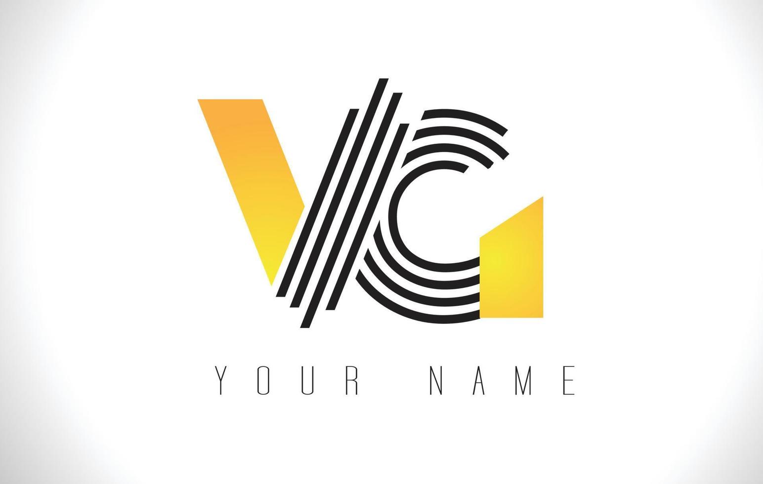 VG Black Lines Letter Logo. Creative Line Letters Vector Template.