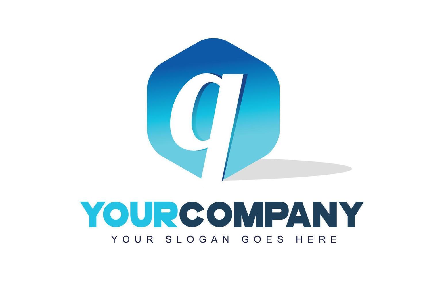 q Letter Logo. Hexagon Shape Modern Design vector