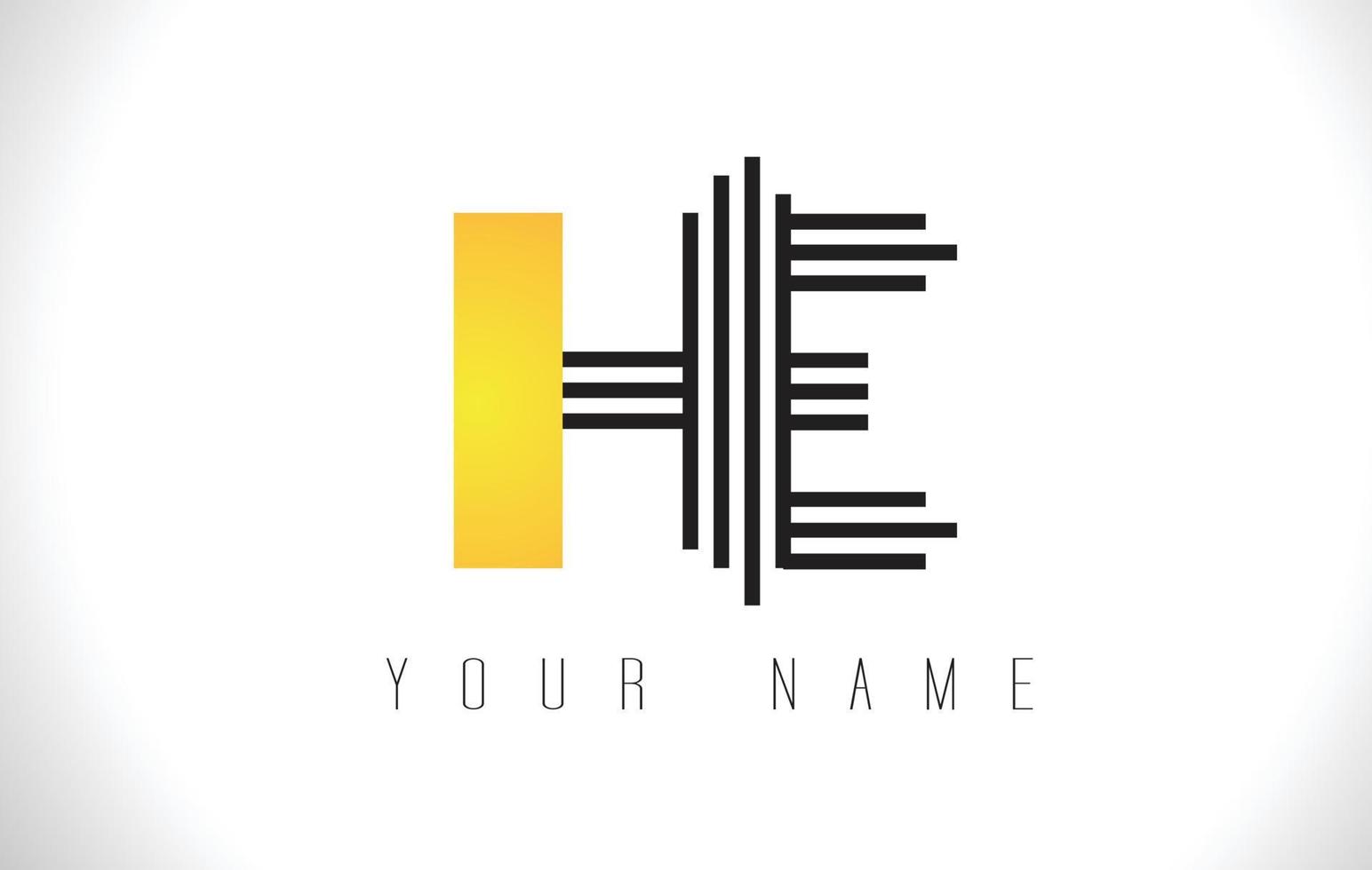 El logo de letra de líneas negras. Plantilla de vector de letras de línea creativa.