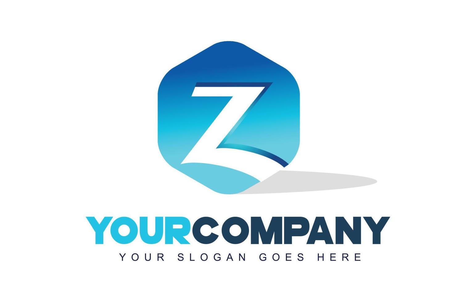 logotipo de la letra z. diseño moderno de forma hexagonal vector